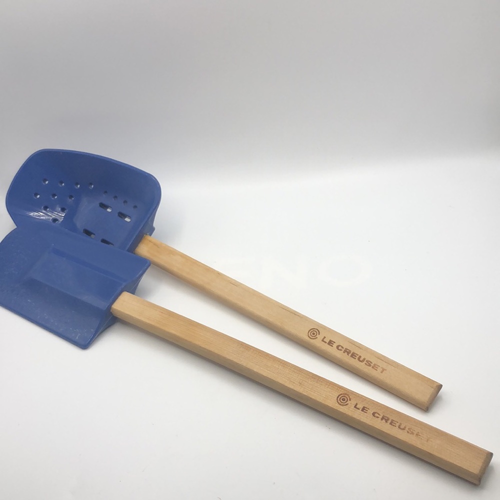 Le Creuset Blue Utensils Set. Slotted Spatula Spoon & Large Spatula. Retired.